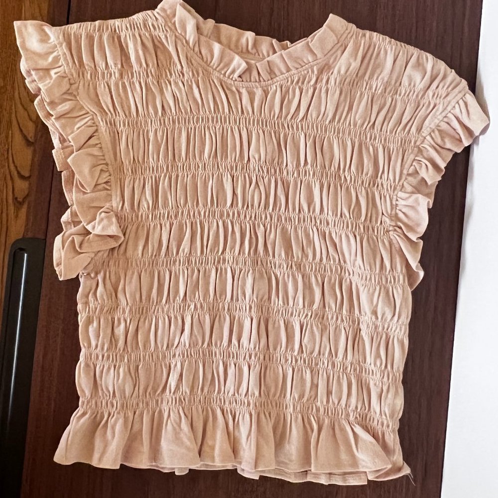 MANGO rouched crop t-shirt size x-small
